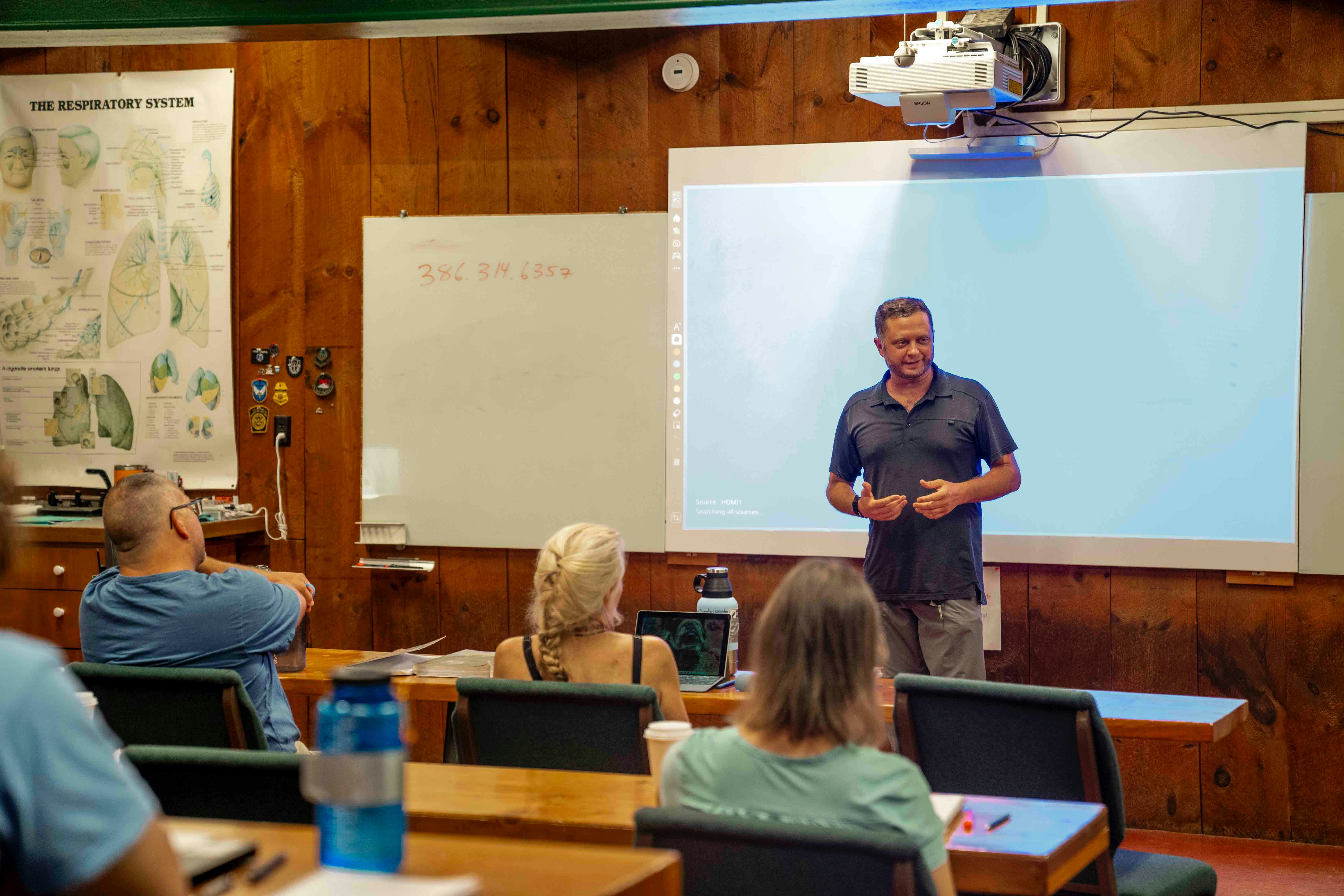 Instructor teaching a technology class